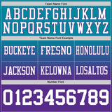Custom Teal White-Purple Mesh Authentic Fade Fashion Football Jersey