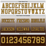 Custom White Old Gold-Brown Mesh Authentic Fade Fashion Football Jersey