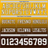 Custom Gold White-Brown Mesh Authentic Fade Fashion Football Jersey