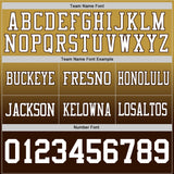 Custom Old Gold White-Brown Mesh Authentic Fade Fashion Football Jersey
