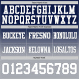 Custom Navy White-Gray Mesh Authentic Fade Fashion Football Jersey