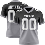 Custom Black White-Gray Mesh Authentic Fade Fashion Football Jersey