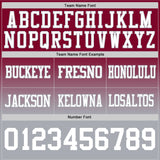 Custom Maroon White-Gray Mesh Authentic Fade Fashion Football Jersey