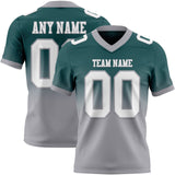 Custom Midnight Green White-Gray Mesh Authentic Fade Fashion Football Jersey