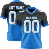 Custom Black White-Powder Blue Mesh Authentic Fade Fashion Football Jersey