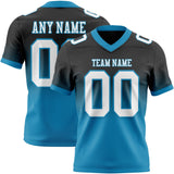 Custom Black White-Panther Blue Mesh Authentic Fade Fashion Football Jersey