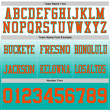 Custom White Orange-Aqua Mesh Authentic Fade Fashion Football Jersey
