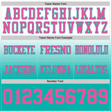 Custom White Pink-Aqua Mesh Authentic Fade Fashion Football Jersey