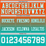 Custom Orange White-Aqua Mesh Authentic Fade Fashion Football Jersey