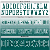 Custom White Midnight Green Mesh Authentic Fade Fashion Football Jersey