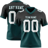 Custom Black White-Midnight Green Mesh Authentic Fade Fashion Football Jersey