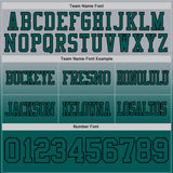 Custom Gray Midnight Green-Black Mesh Authentic Fade Fashion Football Jersey