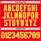 Custom Fire Red Yellow-White Authentic Baseball Jersey
