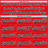 Custom Fire Red Black-White Authentic Baseball Jersey