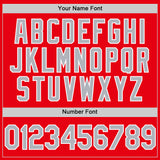 Custom Fire Red Gray-White Authentic Baseball Jersey