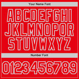 Custom Fire Red White-Gray Authentic Baseball Jersey