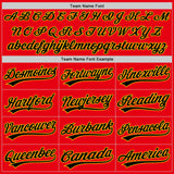 Custom Fire Red Black-Yellow Authentic Baseball Jersey