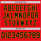 Custom Fire Red Black-Yellow Authentic Baseball Jersey