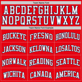 Custom Fire Red White-Navy Authentic Basketball Jersey