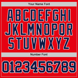 Custom Fire Red Navy-White Authentic Basketball Jersey
