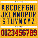 Custom Gold Red-Navy Hockey Jersey