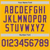 Custom Gold Purple Authentic Throwback Basketball Jersey