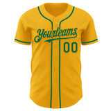 Custom Gold Kelly Green Authentic Baseball Jersey