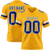 Custom Gold Royal-White Mesh Authentic Football Jersey