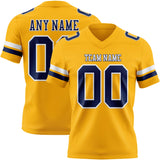 Custom Gold Nvay-White Mesh Authentic Football Jersey