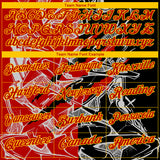 Custom Graffiti Pattern Red-Yellow 3D Scratch Performance Golf Polo Shirt