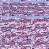 Custom Camo Pink-Light Blue Performance Salute To Service Golf Polo Shirt