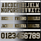 Custom Black Gray-Old Gold Mesh Authentic Gradient Fashion Football Jersey
