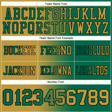 Custom Kelly Green Old Gold-Black Mesh Authentic Gradient Fashion Football Jersey