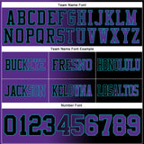 Custom Black Purple-Teal Mesh Authentic Gradient Fashion Football Jersey