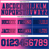 Custom Royal Pink-Black Mesh Authentic Gradient Fashion Football Jersey
