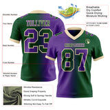 Custom Green Purple-Cream Mesh Authentic Gradient Fashion Football Jersey
