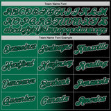 Custom Black Kelly Green-White Gradient Fashion Performance T-Shirt