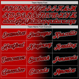 Custom Black Red-White Gradient Fashion Performance T-Shirt