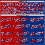 Custom Royal Red-White Gradient Fashion Performance T-Shirt