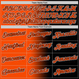 Custom Black Orange-White Gradient Fashion Performance T-Shirt