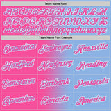Custom Light Blue Pink-White Gradient Fashion Performance T-Shirt