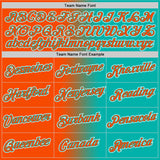 Custom Aqua Orange-White Gradient Fashion Performance T-Shirt