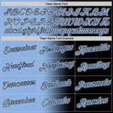 Custom Black Light Blue-White Gradient Fashion Performance T-Shirt