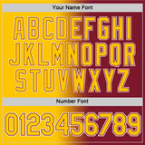 Custom Crimson Yellow-White Gradient Fashion Performance T-Shirt