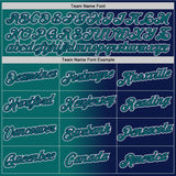 Custom Navy Teal-White Gradient Fashion Performance T-Shirt