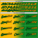 Custom Grass Green Gold-Black Gradient Fashion Performance T-Shirt
