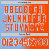 Custom Light Blue Orange-White Gradient Fashion Performance T-Shirt