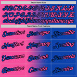 Custom Thunder Blue Pink-Black Gradient Fashion Performance T-Shirt