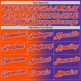 Custom Purple Orange-White Gradient Fashion Performance T-Shirt