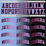 Custom Black Light Blue-Pink Authentic Gradient Fashion Basketball Jersey